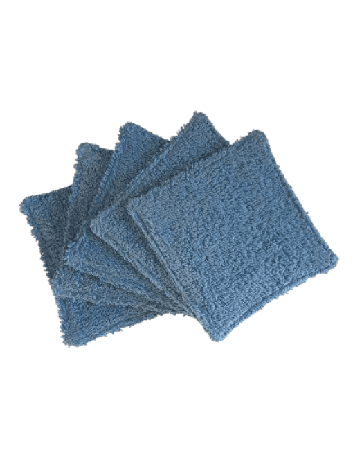 Lot de 5 lingettes lavables " plumes de paon"