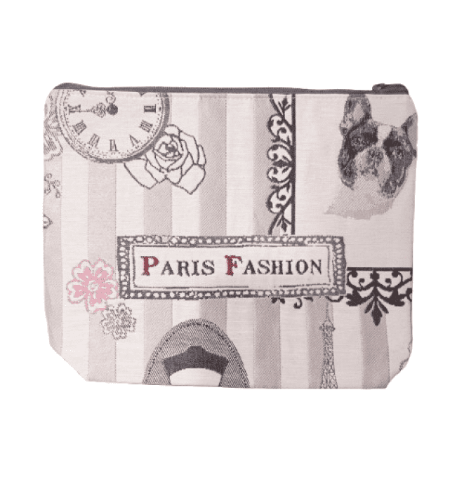 Ensemble sac panière et sa trousse "Paris Fashion "