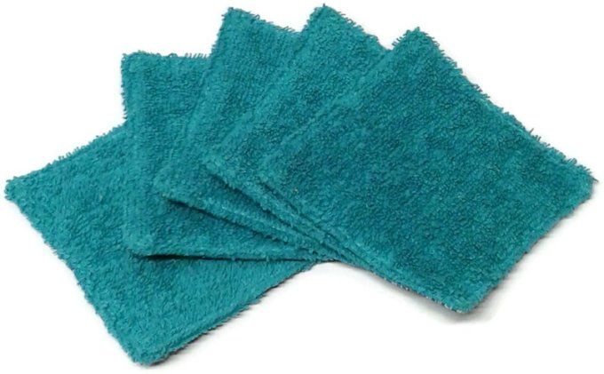 Lot de 5 lingettes lavables " en bleu "