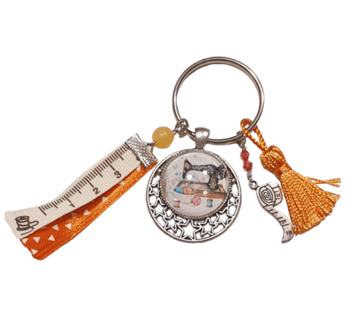 Porte clefs, bijou de sac " la couture "