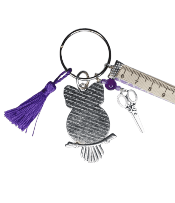 Porte clefs, grigri, bijou de sac "Mon chouette atelier"